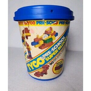 Vintage TYCO Pre-School Super Blocks Bucket